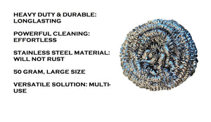 Premium Heavy Duty Stainless Steel Scouring Pad Scrubber Box of 12 - AquaNation™ 