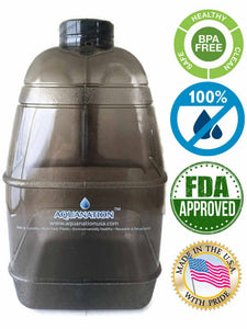1 Gallon BPA FREE Reusable Leak Proof Plastic Drinking Water Bottle Square Jug Container - Gray - AquaNation™ 
