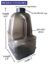 Load image into Gallery viewer, 1 Gallon BPA FREE Reusable Leak Proof Plastic Drinking Water Bottle Square Jug Container - Gray - AquaNation™ 