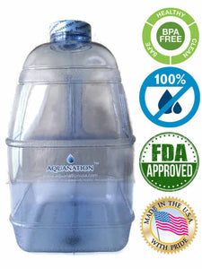 1 Gallon BPA FREE Reusable Leak Proof Plastic Drinking Water Bottle Square Jug Container - Clear - AquaNation™ 
