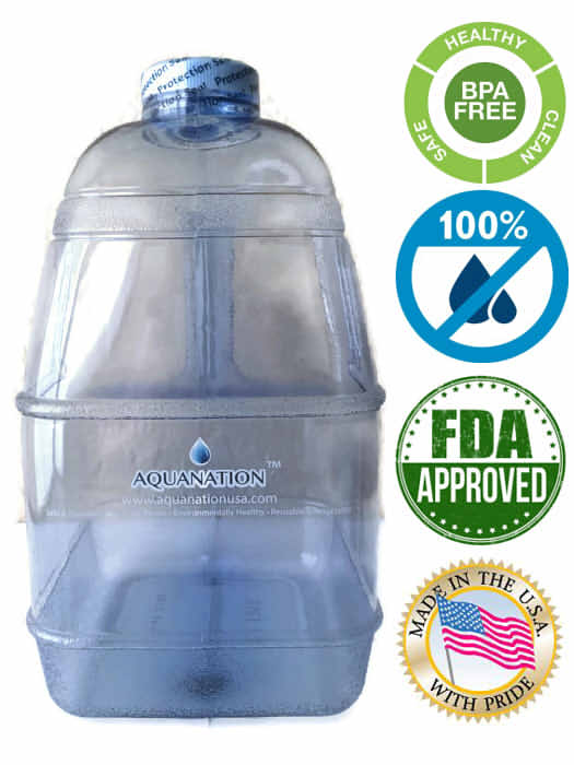 1 Gallon BPA FREE Reusable Leak Proof Plastic Drinking Water Bottle Square Jug Container - Clear - AquaNation™ 