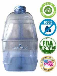 1 Gallon BPA FREE Reusable Leak Proof Plastic Drinking Water Bottle Square Jug Container - AquaNation™ 