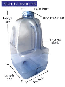 1 Gallon BPA FREE Reusable Leak Proof Plastic Drinking Water Bottle Square Jug Container - AquaNation™ 