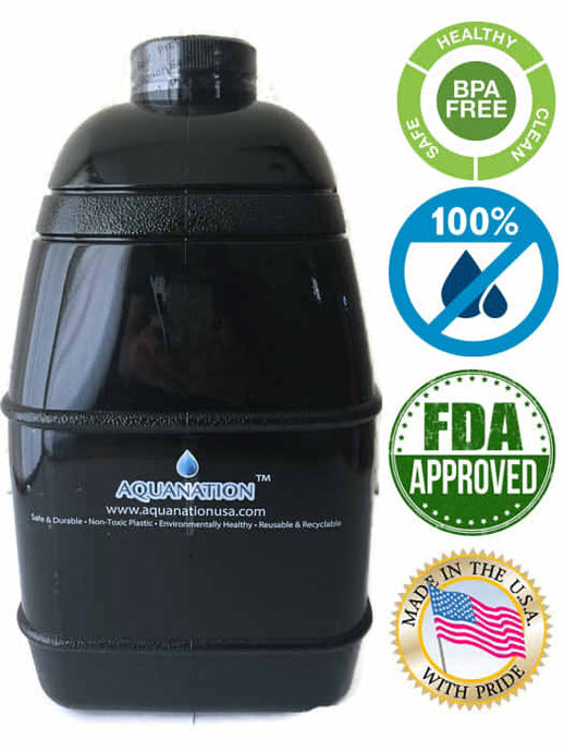 1 Gallon BPA FREE Reusable Leak Proof Plastic Drinking Water Bottle Square Jug Container - AquaNation™ 