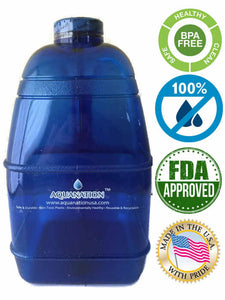 1 Gallon BPA FREE Reusable Leak Proof Plastic Drinking Water Bottle Square Jug Container - Dark Blue - AquaNation™ 