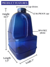 Load image into Gallery viewer, 1 Gallon BPA FREE Reusable Leak Proof Plastic Drinking Water Bottle Square Jug Container - Dark Blue - AquaNation™ 
