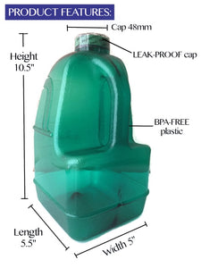 1 Gallon BPA FREE Reusable Leak Proof Plastic Drinking Water Bottle Square Jug Container - Green - AquaNation™ 