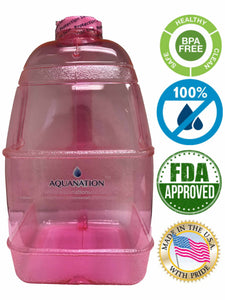 1 Gallon BPA FREE Reusable Leak Proof Plastic Drinking Water Bottle Square Jug Container - AquaNation™ 