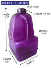 Load image into Gallery viewer, 1 Gallon BPA FREE Reusable Leak Proof Plastic Drinking Water Bottle Square Jug Container - Purple - AquaNation™ 