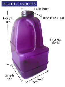 1 Gallon BPA FREE Reusable Leak Proof Plastic Drinking Water Bottle Square Jug Container - AquaNation™ 