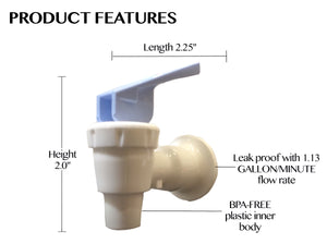 Tomlinson BPA Free Sunbeam Dispenser Replacement Cooler Faucet Water Bottle Jug Reusable Spigot Spout Leak Proof Water Beverage Lever Pour Valve Water Crock Water Tap - AquaNation™ 