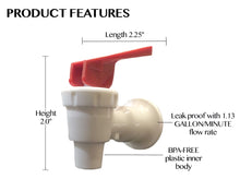 Load image into Gallery viewer, Tomlinson BPA Free Sunbeam Dispenser Replacement Cooler Faucet Water Bottle Jug Reusable Spigot Spout Leak Proof Water Beverage Lever Pour Valve Water Crock Water Tap - AquaNation™ 