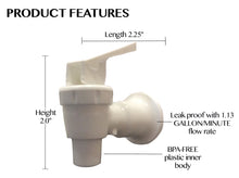 Load image into Gallery viewer, Tomlinson BPA Free Sunbeam Dispenser Replacement Cooler Faucet Water Bottle Jug Reusable Spigot Spout Leak Proof Water Beverage Lever Pour Valve Water Crock Water Tap - AquaNation™ 