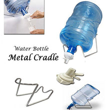 Load image into Gallery viewer, AquaNation Chrome Silver Metal Plated 3 - 5 Gallon Water Bottle Jug Canteen Stand and Dispenser Valve for 55mm Non Threaded Snap On Crown Top Large Reusable Water Jugs Bottles - AquaNation™ 