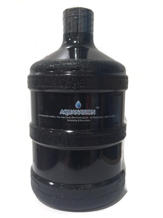 1 Gallon BPA FREE Reusable Plastic Drinking Water Bottle Container - Solid Black - AquaNation™ 